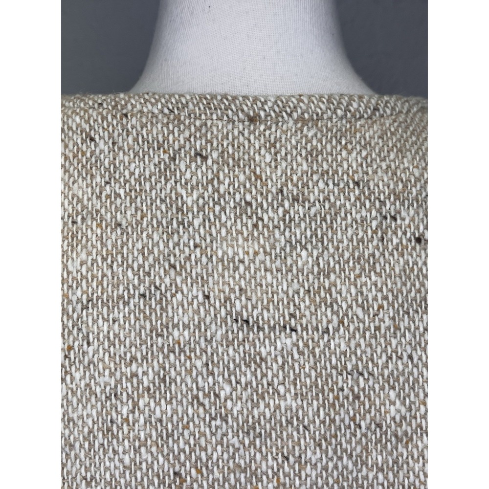 Boyne Valley Weavers Ireland Beige Tweed Jacket 2X Wool Blend Collarless Cottage - Picture 6 of 9